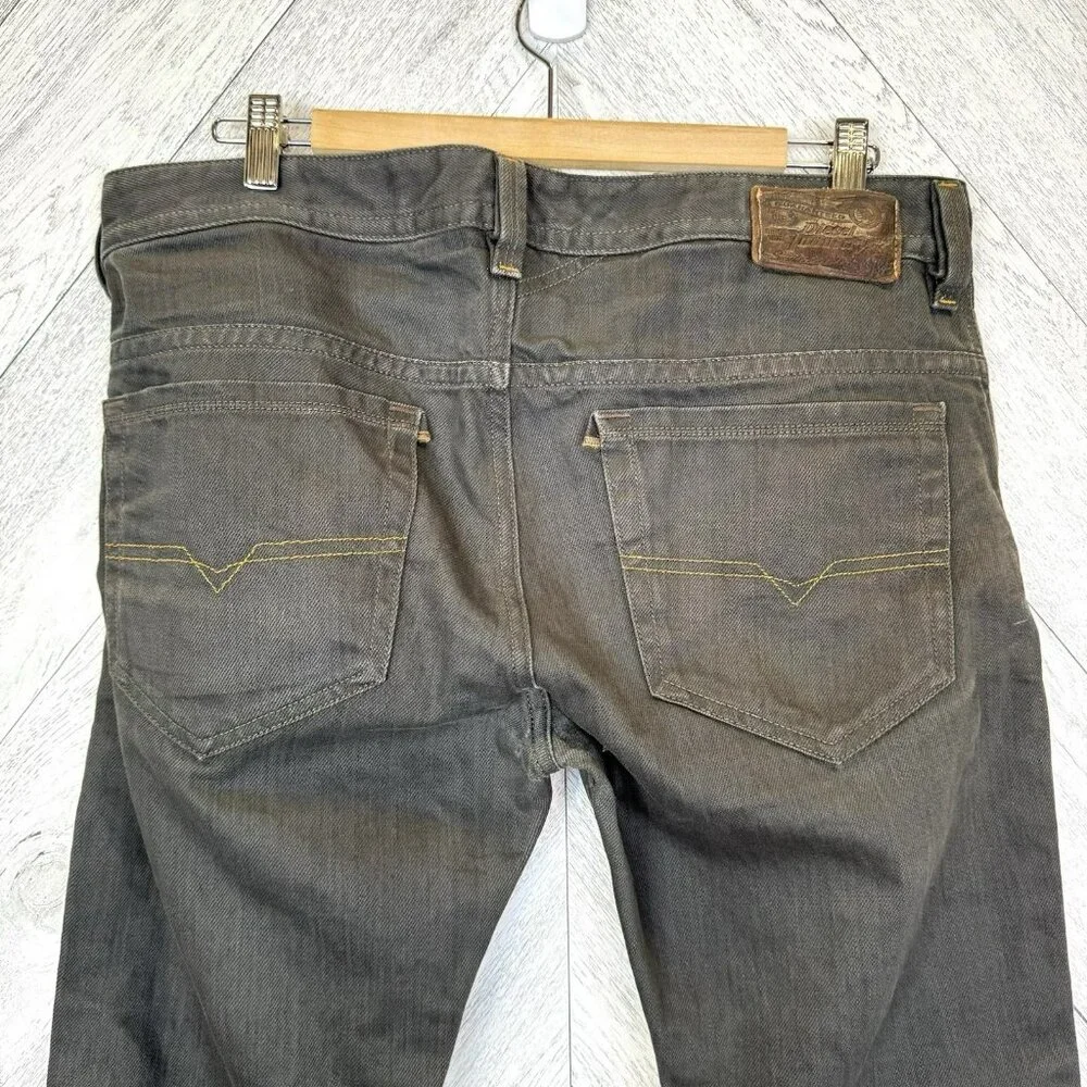 Diesel Jeans Thavar Slim Skinny Mens Size 34x34 Gray Denim 100% Cotton